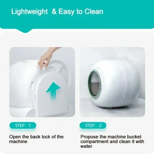 Automatic Cat Litter Box Self Cleaning with App Control & Cat Litter Mat & Door Curtain Smart Cat Toilet for Multiple Large Cats
