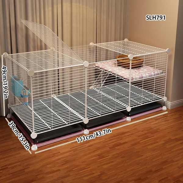 Encrypted Rabbit Cage Indoor Special Household with Anti-Spray Baffle Guinea Pig Guinea Pig Large House Large Space