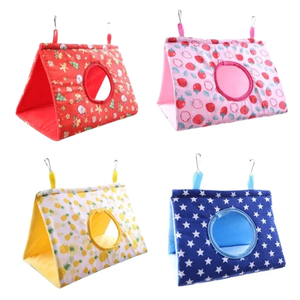 Bird Hanging Hammock for Cage Winter Warm Nest Tent House Hideout Parrot Snuggle for Sleeping Playing & Rest D0LD
