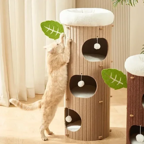 Multi-layer Felt Cat House Multi-function Tree Stump Cat House Wear-resistant Cat Scratching Board Pet Supplies Pet Furniture