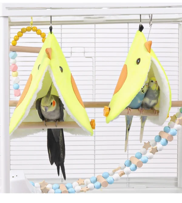 Soft Plush Bird Parrot Nest Bird Parrot Hammock Parakeet Hanging Bed House Cave Cage Hut Tent Toy Bird Cage Accessories