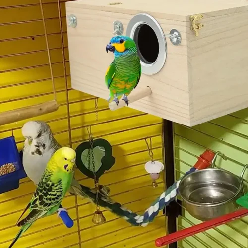Pet Bird House Parakeet Nest Box Bird House Budgie Wood Breeding Box For Lovebirds Parrotlets Mating Box Bird supplies