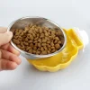 Movable Lifting Pet Hanging Food Bowl Pumpkin Shaped Stainless Steel Water Bowl for Rabbit Hamster Bird Cat Pet Feeding Supplies