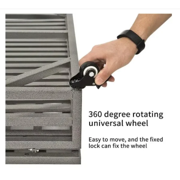 Heavy Duty Dog Cage with Roof Rust-Resistant Steel Locking Casters Feeding Door Ideal for Medium & Large Dogs Dog House Kennel