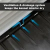 Durable Outdoor Dog House with Fold-Out Porch Waterproof Anti-Shock Plastic Healthy Ventilation Easy Assembly Large Size
