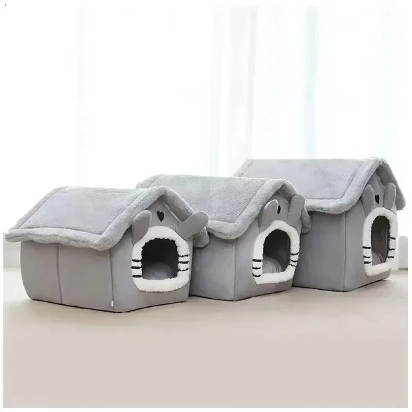 kf-S5c31b471f1c04b6db72c000eeaef2adcQ Indoor Warm Dog House Soft Pet Bed Tent House Dog Kennel Cat Bed Removable and Washable Cushion Suitable Four Season Universal