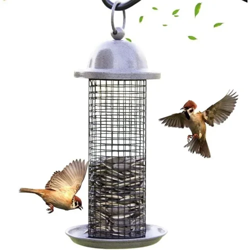 Bird Feeder Bird Food Dispenser Hanging Wild Bird Feeder with Hanging Ring for Indoor Outdoor Garden Yard Decor