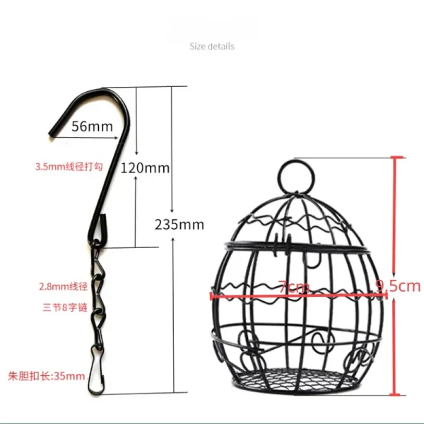 Hanging Bird Feeders Metal Feed Dispense Outdoor Birdcage Feeder Hay Ball Guinea Pig Hamster Rabbit Bird Pet-Keeping Tool