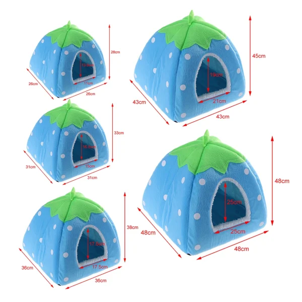 Cute Strawberry Dog Sleeping Bag Dual-Purpose Winter Animal House Nest Washable Foldable Soft Creative Fashion Pet Nest Supplies