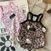 Spring Summer 2025 New Pet Clothes Spice Girls Wind Suspenders Leopard-Print Kitty Ice Silk And Cool Fabrics Cats Dogs Wear Them