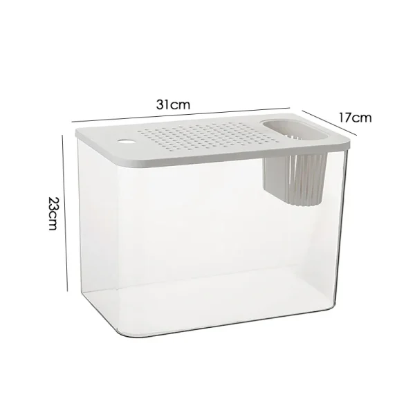 Transparent Fish Tank with Lid Aquarium Drop Resistant Hydroponic Tank Turtle Tank DIY Landscape Grass Shrimp Fish Container