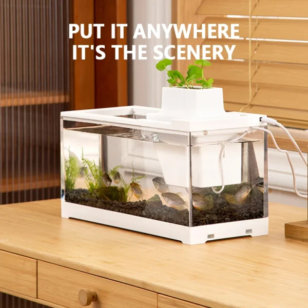 Mute Heating Feeding Household Aquarium ropical Fish Tank Small Desktop Fish Tank Guppy Lamp Fish And Shrimp Filter