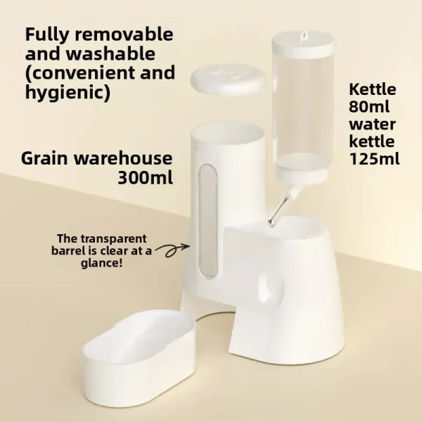 Hamster Automatic Feeding and Watering Device, A Two-in-one Water Bottle and Food Bowl for Golden Hamsters