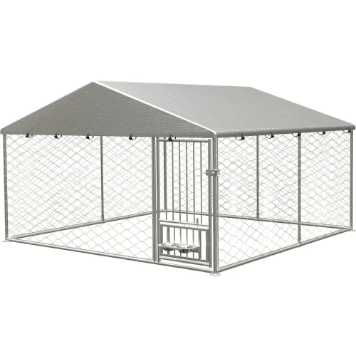 Dog Kennel Outdoor, Dog House with Waterproof Roof & Secure Lock, Large Dog Crate Fence, Outside Pet Playpen for Chicken, Rabbit