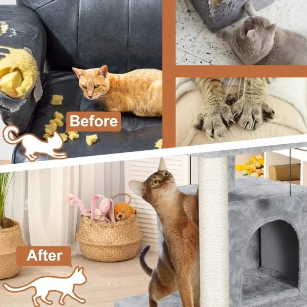 Cat Tree Tower with Scratching Posts - Kittens House Furniture Trees