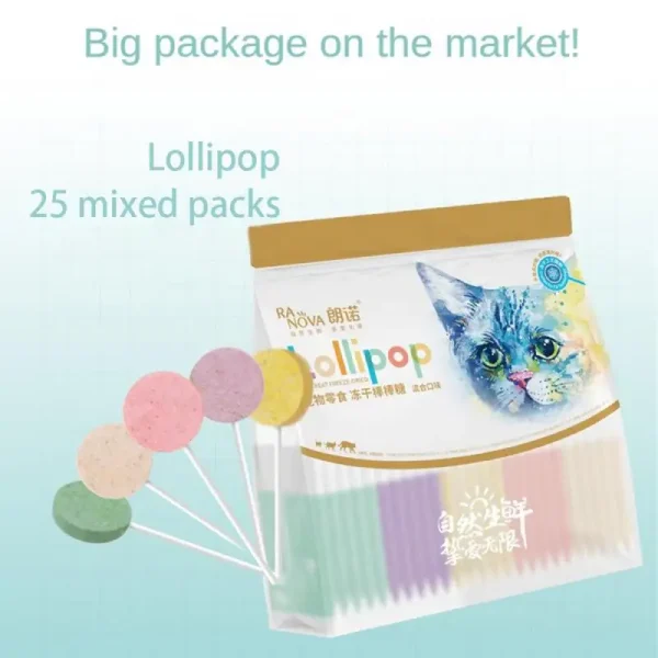Lonno Chicken Freeze-dried Lollipop Cat Snack Nutritious Chicken Fruit Flavor Pet Teeth Stick Safe and Delicious 10 Pcs