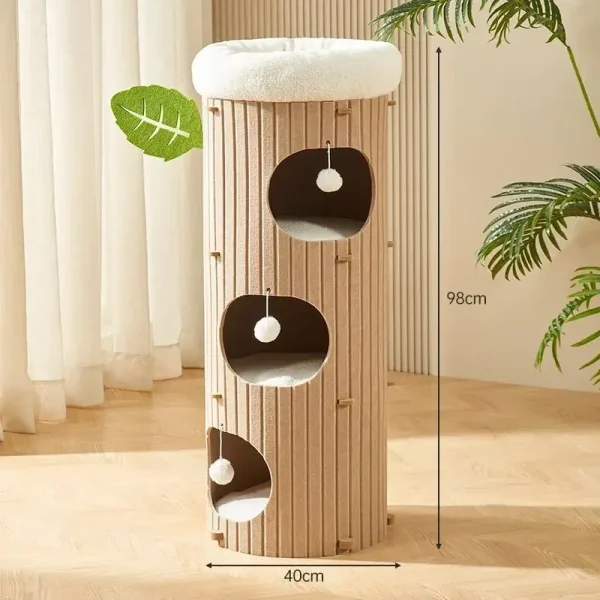 Multi-layer Felt Cat House Multi-function Tree Stump Cat House Wear-resistant Cat Scratching Board Pet Supplies Pet Furniture