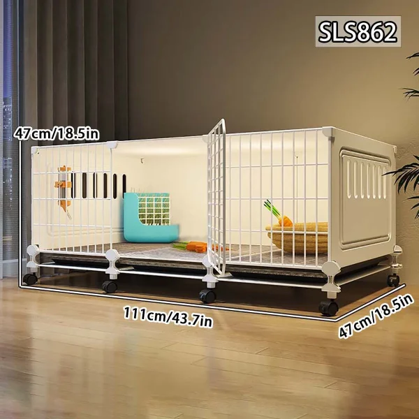 Rabbit Cage Household Extra Large Double-Layer Indoor Special Automatic Feces Cleaning Guinea Pig Cage Two-Story Platform Small House