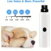Dog Nail Grinder - Dog Nail Grinder with 3 Grinding Ports - Silent Rechargeable Electric Nail Trimmer for Small to Large Dogs