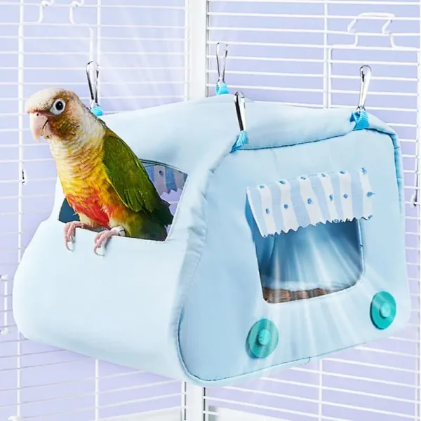 Summer Parrot Cooling Bed Bird Hammock For Cage Car Shape Cooling Sleeping Cave House For Hamster Canary Conure Pet Supplies