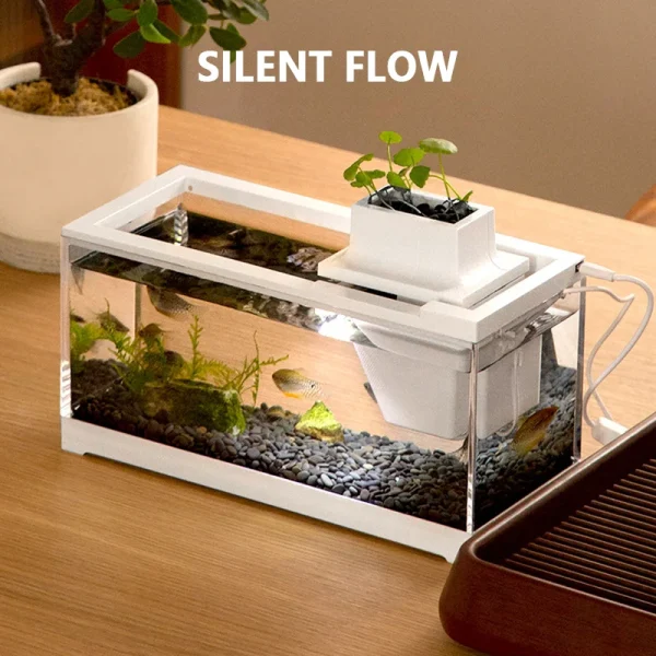 Mute Heating Feeding Household Aquarium ropical Fish Tank Small Desktop Fish Tank Guppy Lamp Fish And Shrimp Filter