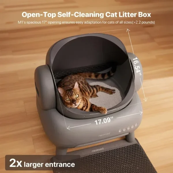 White Neakasa M1 Large Low noise Odor Eliminator App Control Intelligent Electric Self Cleaning Smart Automatic Cat Litter Box