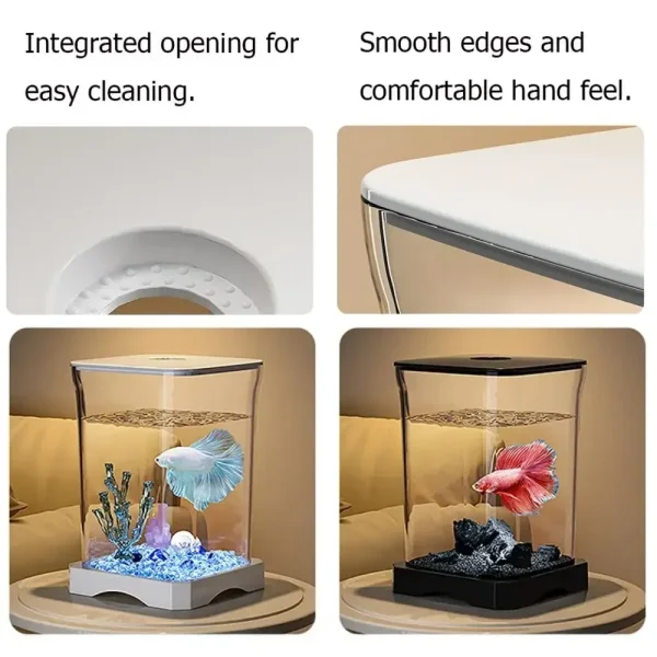 Transparent Fish Tank Living Room Office Decoration HD Acrylic Aquarium Easy To Feed Ecological Tank for Goldfish Tropical Fish