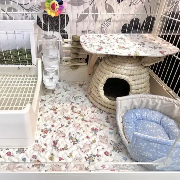 Rabbit Floor Mat Pet Sofa Cushion Training Pad Four Seasons Universal Cage Mat Cat Dog Sleeping Blanket Fence Pad Bunny Supplies