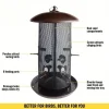Giant combination screen bird feeder, 10 lb capacity, built-in drain, screw cap design, easy to fill, suitable for bird lovers