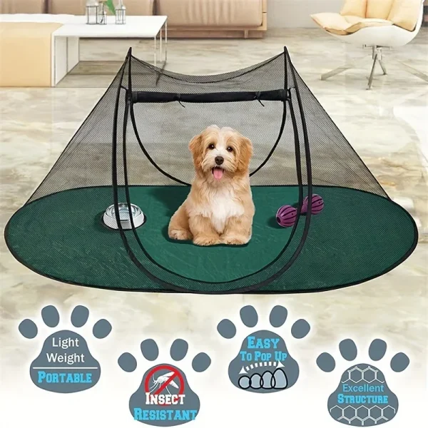 Camping cat and dog tent foldable pet fence, outdoor travel camping portable breathable cat and dog house, pet tent