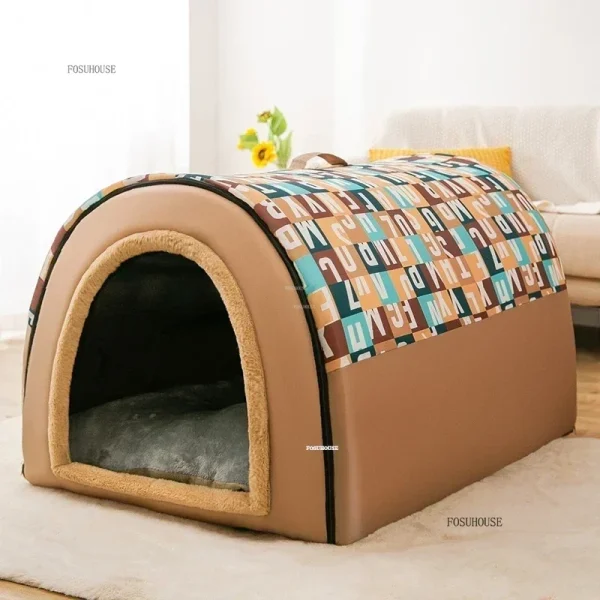 Four Seasons Universal Dog Kennel Removable Washable Dog House Winter Warm Dogs Bed House Type Pet Supplies Large Dogs Houses M