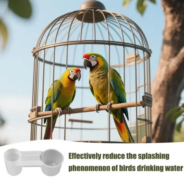 Plastic Pet Bird Drinker Feeder Water Bottle Cup Cat Chicken Pigeon Parrot Hamster Double Nozzle Water Guide For Family Garden