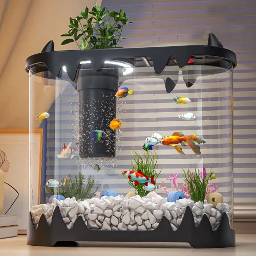 Fish Tank Living Room Small Mini Douyu Tank Household Tabletop Ecological Tank Self Circulating Back Filter Goldfish Tank