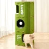 kf-S71fd8959df87439a977748209f09ba3ar Multi-layer Cat House for Indoor Cats Pet Climbing Frame Integrated Cat Tree Double-layer Scratching Board Enclosed Cat House