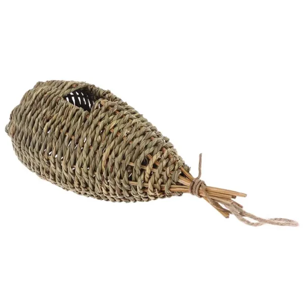 Hanging Bird House Natural Fiber Finch Bird Nest Hut Outdoor Cage Shelter Hideaway