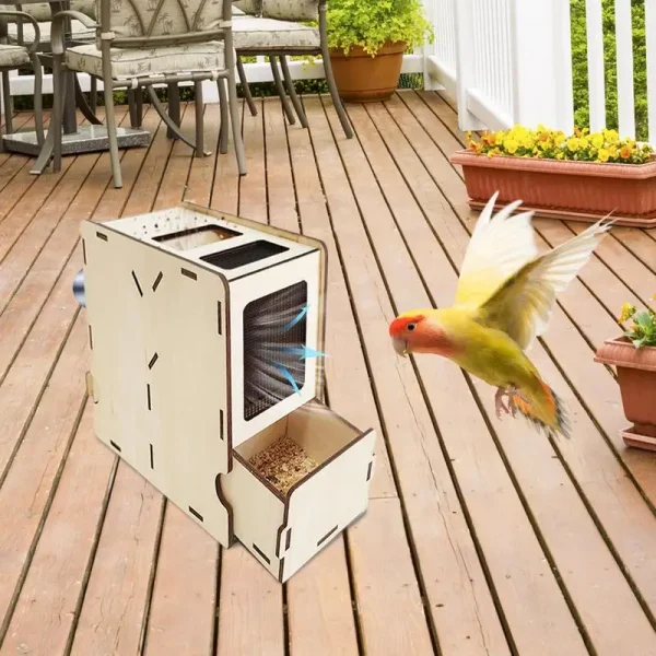 bird feed sieve blower with filter wooden assembly box grain Splitter Shell Separator Chaff Blowing Machine Bird Food SkinBlower