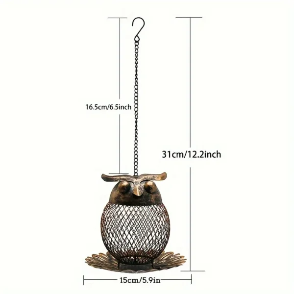 1pc Heavy Duty Copper Mesh Owl Shaped Wild Bird Feeder for Garden Yard Decor Window bird feeder Feeders bird Bird feeder cups