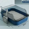 kf-S74c66f399d4343479b04684ef18d802fC Kitty Sandbox Cat Litter Box Semi-enclosed Splashproof Cat Tray Cat Toilet Cleaning Basin Supplies Pet Toilet Kitten Tray Bedpan