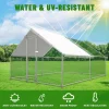 Large Metal Chicken Coop Walk-in Poultry Cage with Water-Resident and Anti-UV Cover Duck Rabbit Cat House Outdoor Chicken