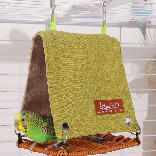 Bird Cage Accessories Hanging Bird Nest Weaving with Hooks Parrot Swing Hammock Cooling Bird House Summer