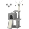 Cat Tree, 46.5-Inch Cat Tower for Indoor Cats, Multi-Level Plush Cat Condo, Scratching Post, Ramp