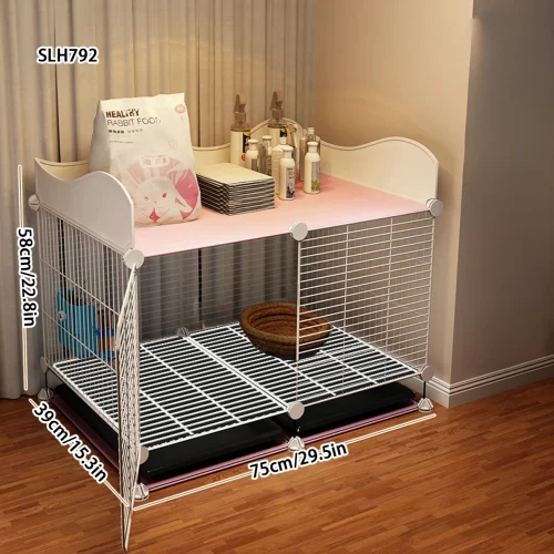 Encrypted Rabbit Cage Indoor Special Household with Anti-Spray Baffle Guinea Pig Guinea Pig Large House Large Space