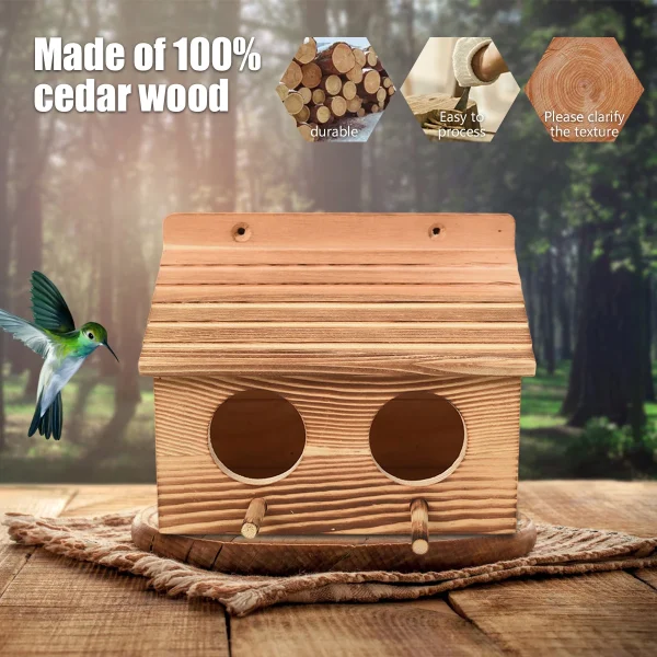 Wooden Bird House Natural Wood Birds Nest Outdoor Hanging Bird Parrot Breeding Cage Pet Bedroom Accessories Decoration New