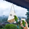 Smart Birds Hanging Feeder Acrylic with Camera Home Pet Bird Feeder Transparent 1080P HD Easy Installation Pet Accessories