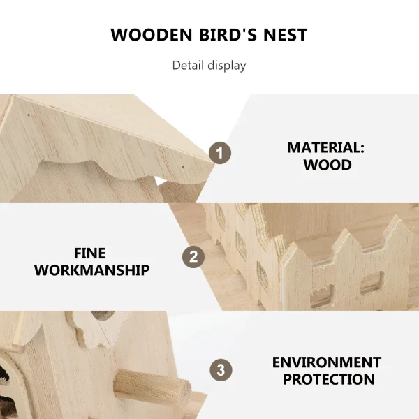 Wooden Bird House Pet Bird Nest Hanging Sleeping Nest Bird Nest Box Garden Decor Wooden Bird Nest Nest Decoration