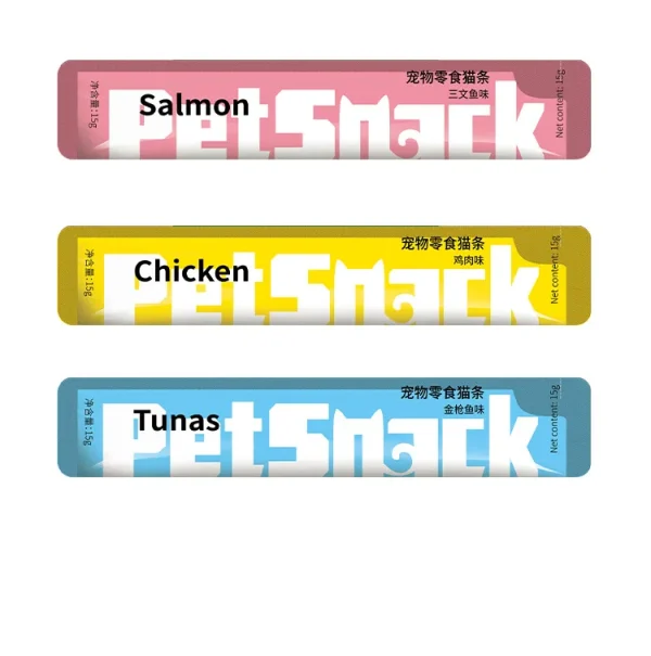 Pet Snacks Cat Strips Young Cat Wet Food Pack Nutrition Chicken Cod Salmon Formula Mixed Flavor Cat Liquid Snacks