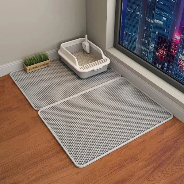Cat Litter Mat EVA Waterproof Double Cat Toilet Rug Litter Tray Sandboxes for Cat Litter Carpet Cat Litter Box Accessories