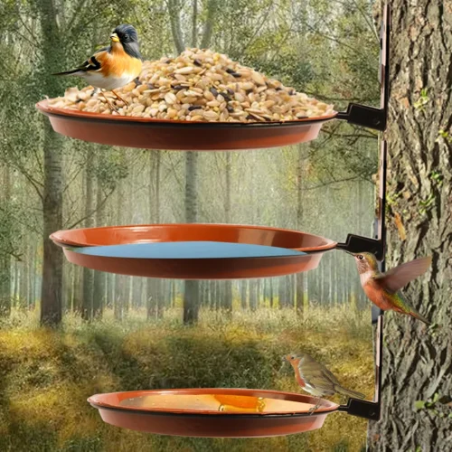 Hanging Bird Feeder Bowl Tree Mounted Bird Feeder Water Container Weatherproof Pet Supplies for Balcony Railing Garden