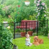 48 in(H) Decorative Garden Fence with Gate,8 Panels Total 17.7 Ft(L) Heavy Duty Iron Animal Barrier Fence for, Houses, Kennels