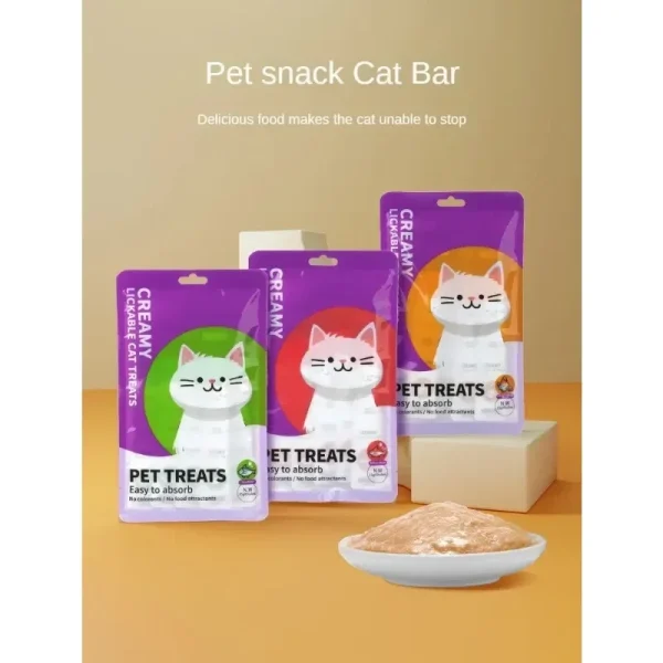 Large Capacity 75gX20bags Cat Snacks Cat Wet Food Chicken+Scallop Tuna Salmon Pet Wet Food Pet Accessories Pet Supplies